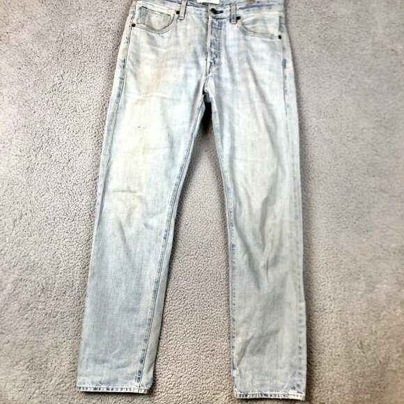 Levis Made & Crafted Size 31x34 Blue Tab Ruler Straight Light Wash Distressed - Picture 1 of 11